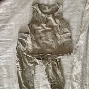 Rylee & Cru Sleeveless Carrot Print Top and Pants Set